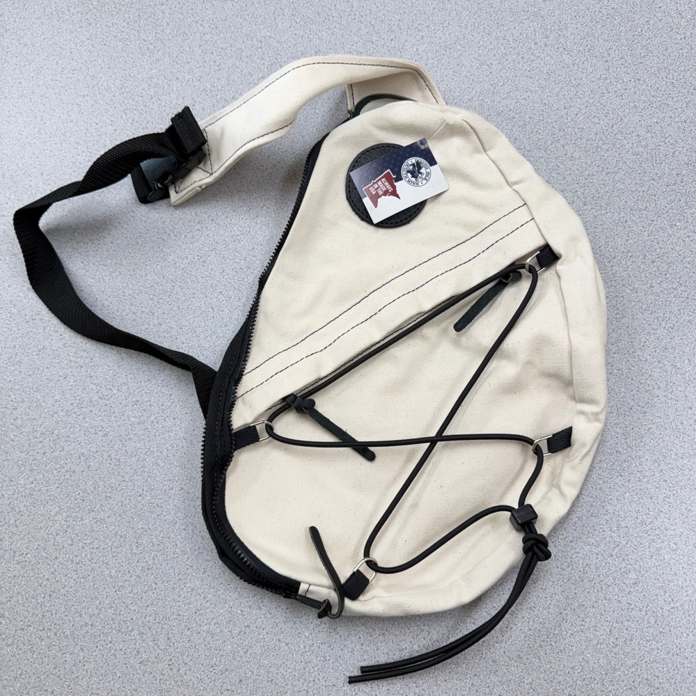 Duluth Pack Canvas Sling Bag Nat Cream Blk Handcrafted USA Crossbody Backpack